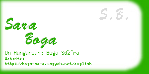 sara boga business card